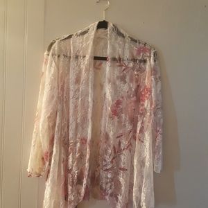 Lacy open front cardi